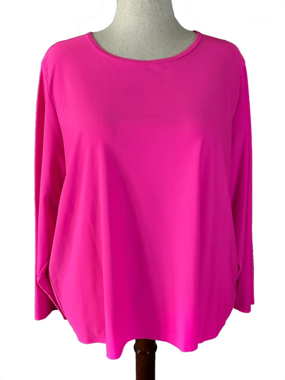 Lands’ End Women's UPF 50 LS Rash Guard Swim Tee - HOT Pink - 3X - EUC